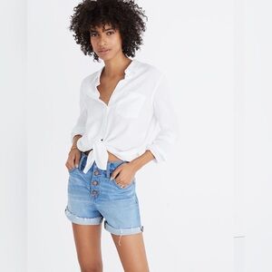 Madewell high-rise button front shorts 23